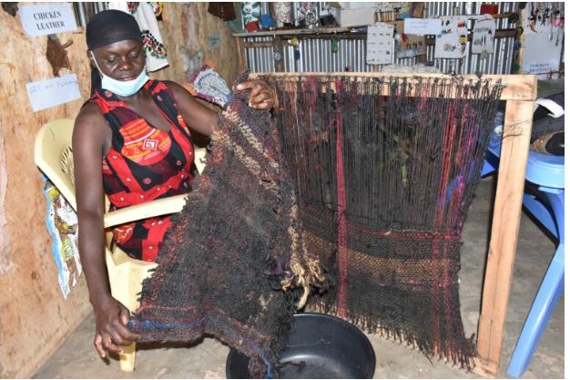  Kisumu women transform synthetic hair waste to beautiful doormats