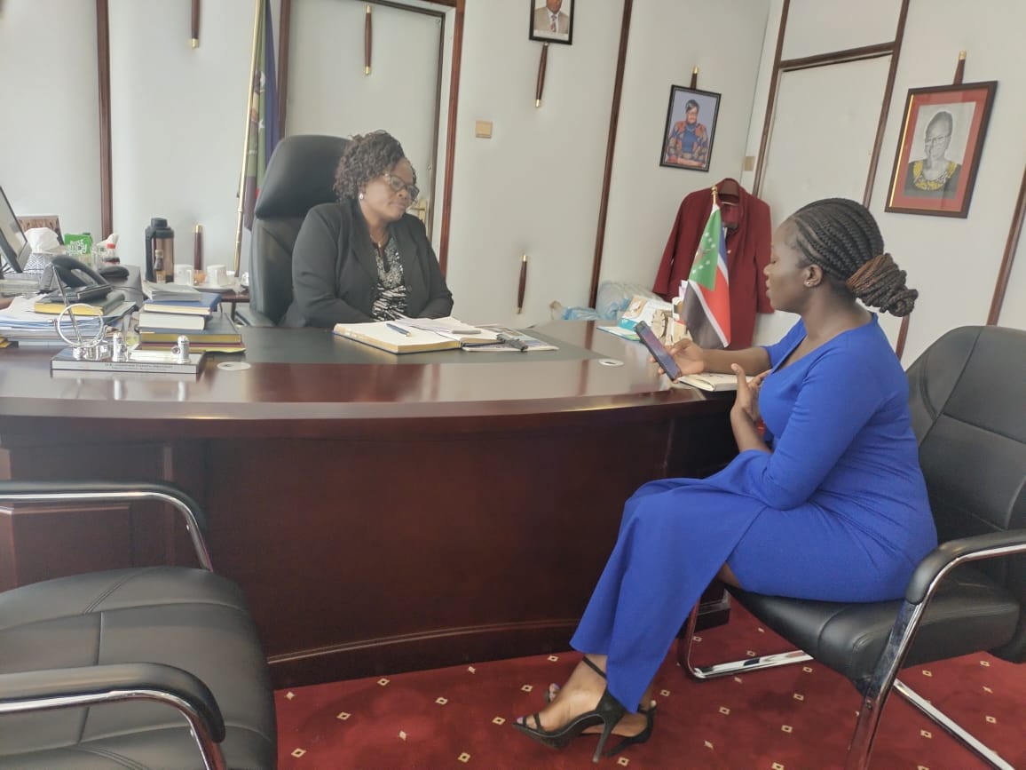 Jackline Opiyo engaging Bungoma Deputy Governor Janippher Mbatiany